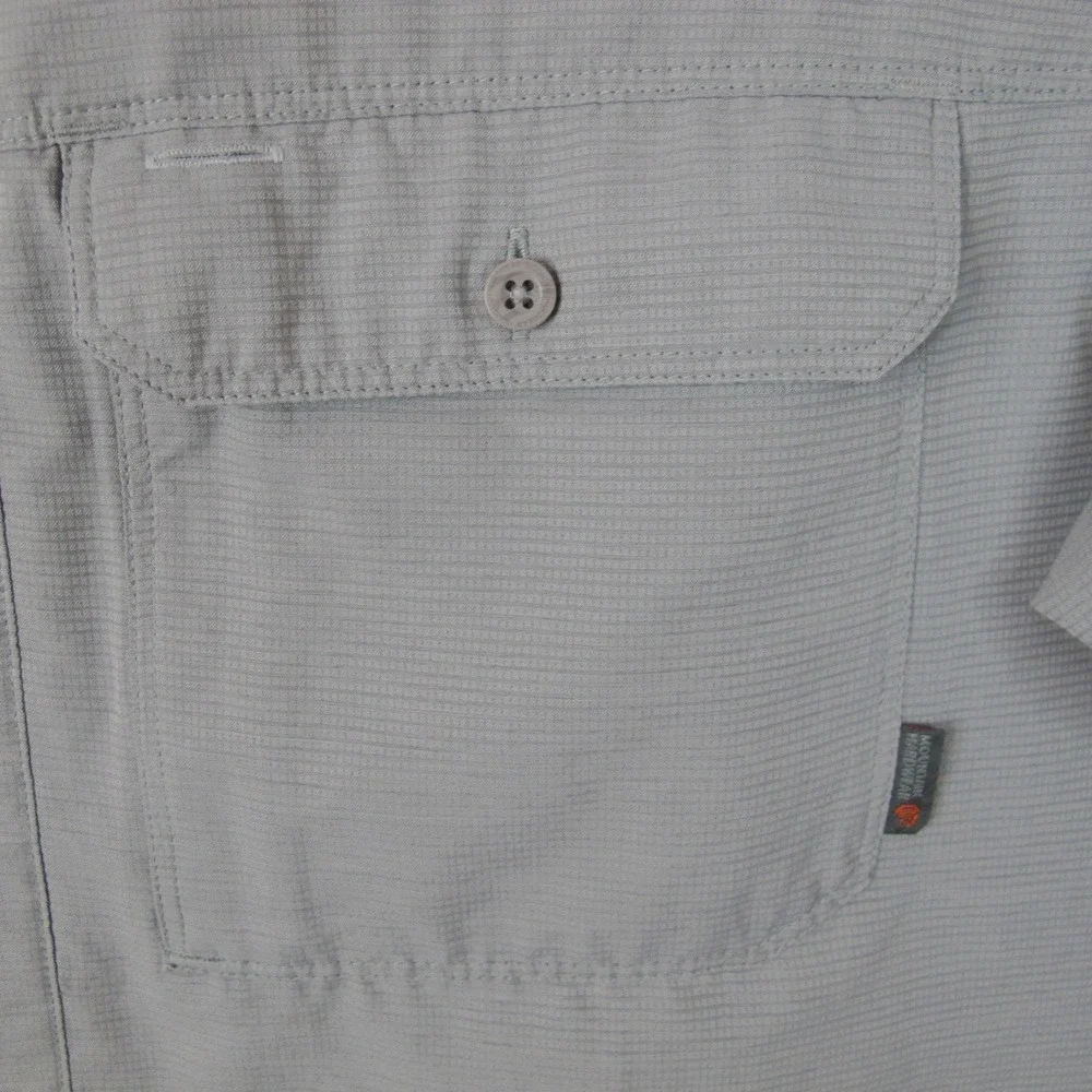 Mountain HardWear Button UP Short Sleeve Tech Wear Gray  Casual Shirt‎ Men's M